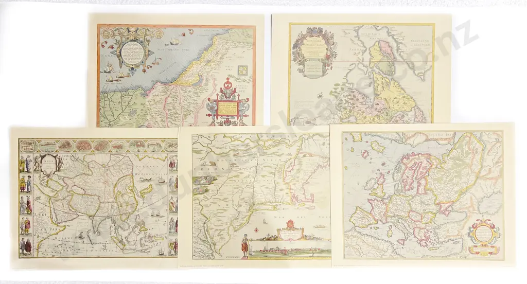 Six Assorted Reproduction Antique Maps Image 1++