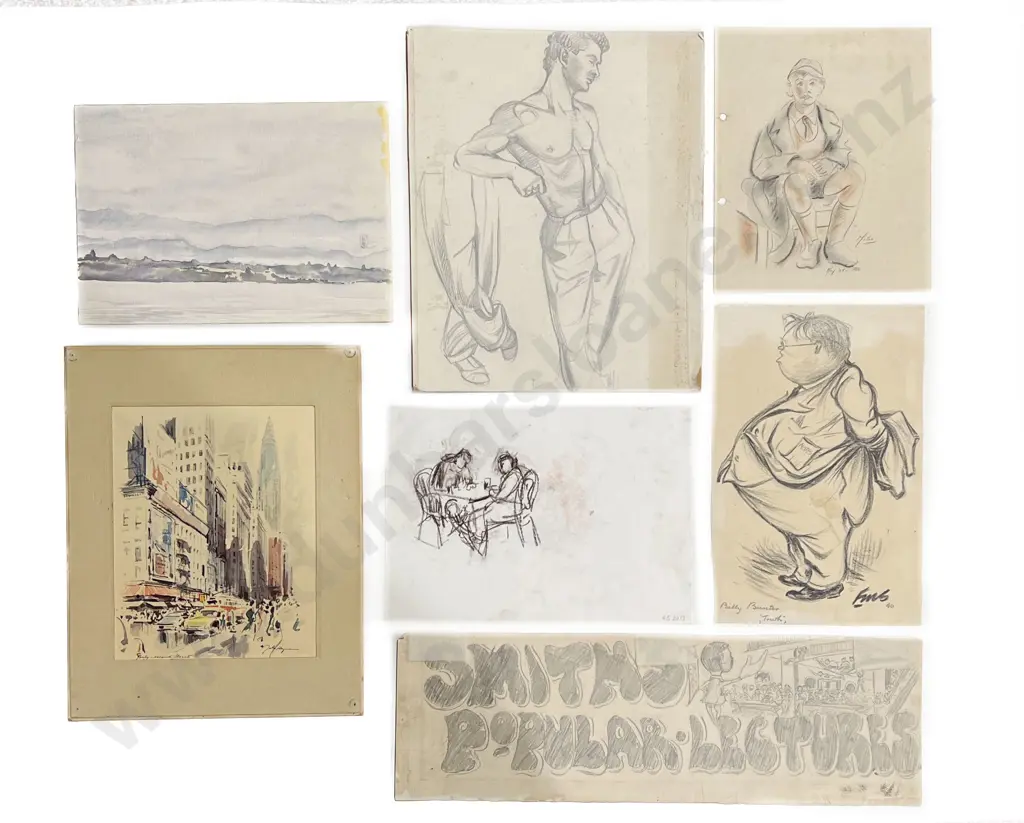 Collection of Seven Assorted Sketches Image 1++