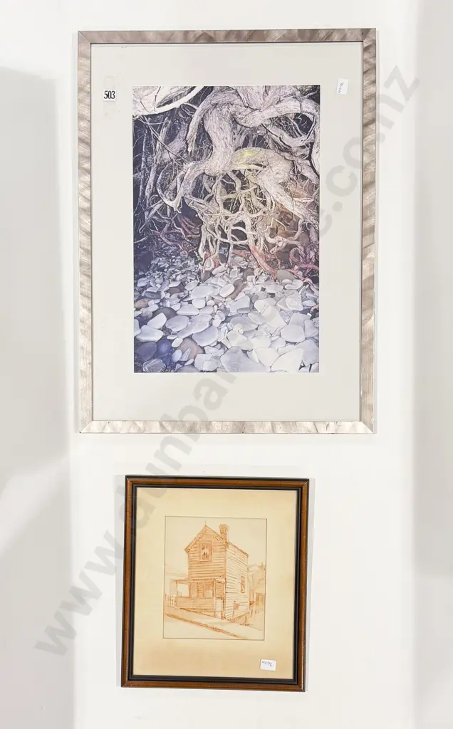 Clifford Murray - "Spring Street House" - Sepia Watercolour & Other Image 1++