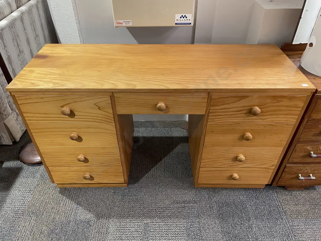 Pine Knee Hole Desk Image 1++