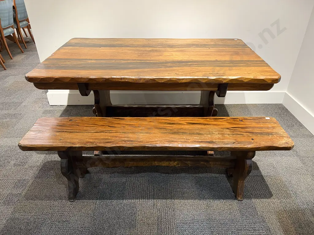Desmond Pocock Hand adzed Refectory Table Image 1++