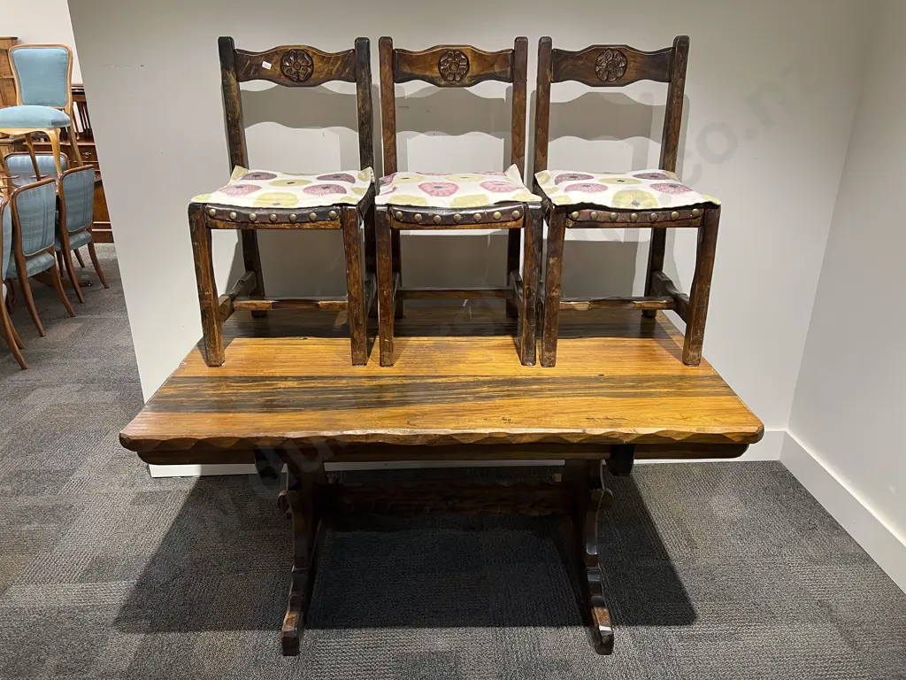 Desmond Pocock Hand adzed Refectory Table Image 1++