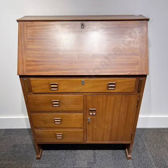 Mid Century Teak Fall Front Writing Bureau