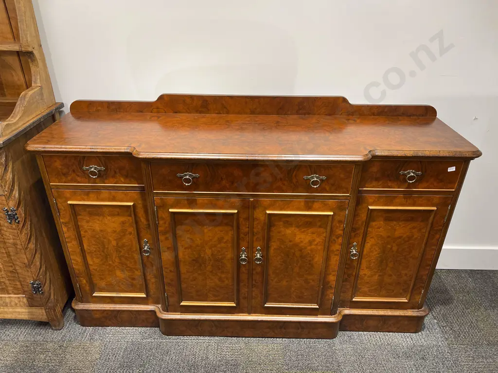 Reproduction Burr Walnut Breakfront Sideboard Image 1++