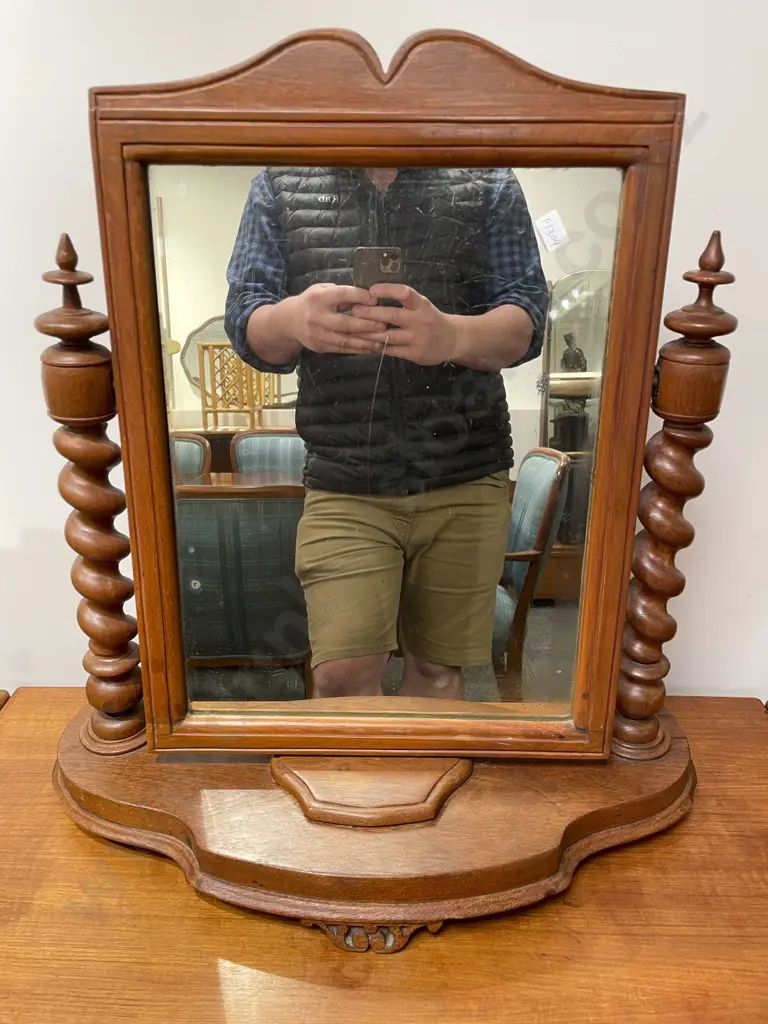 Vict Swing mirror with barley twist uprights Image 1++