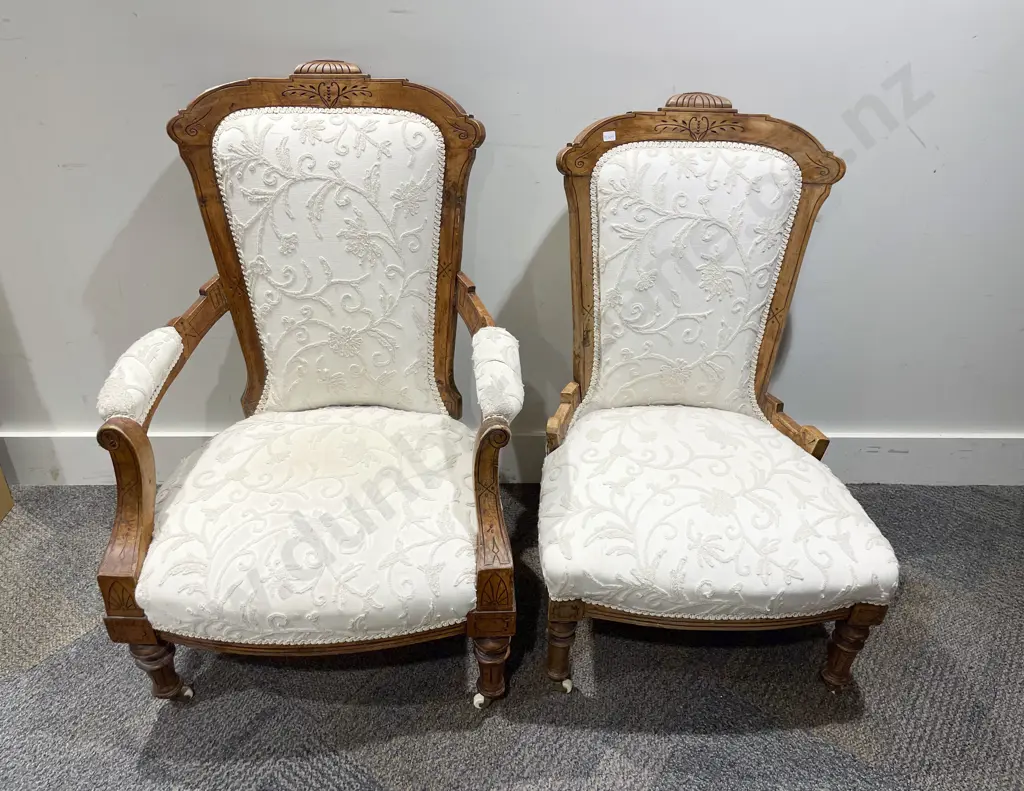 Vict Grandmother and Grandfather Chairs Image 1++