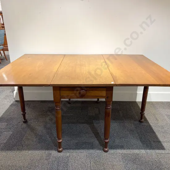 19th Century American Cherrywood Drop Leaf Dining Table