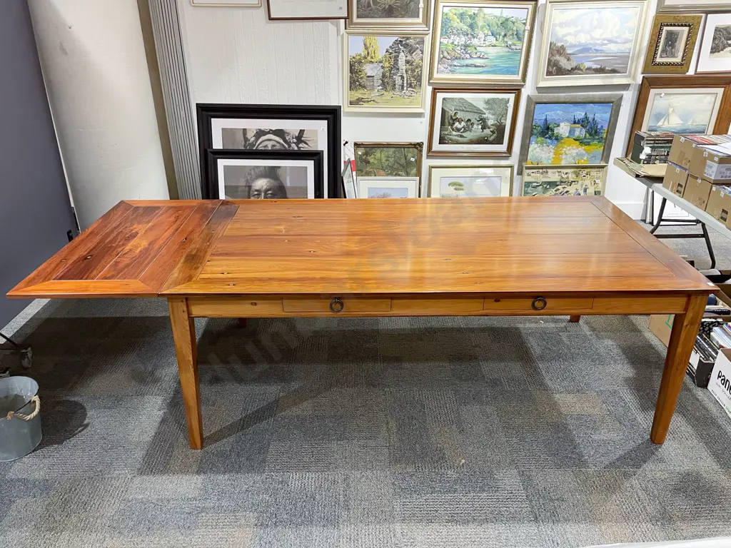 Good Quality Kauri Two Drawer Extension Dining Table Image 1++