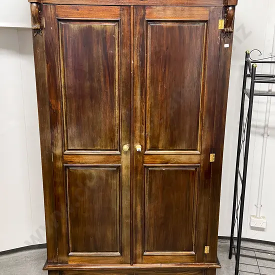 Large Stained Wooden Wardrobe