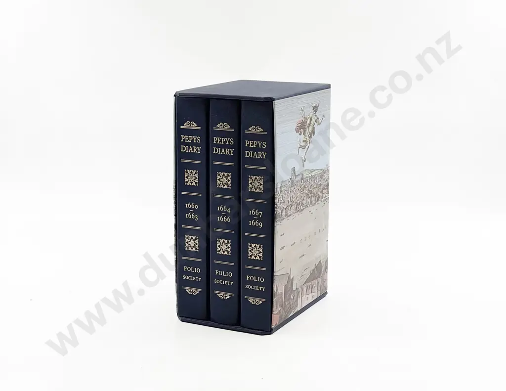 The Folio Society Three Volume Boxed Set of Pepys Diary Image 1++