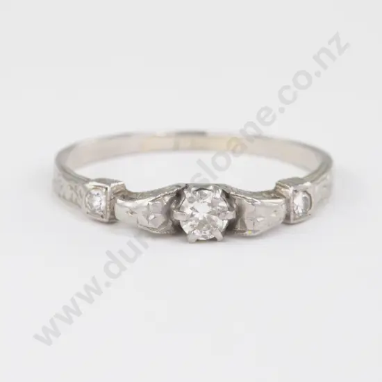 All Platinum Three Stone Diamond Ring