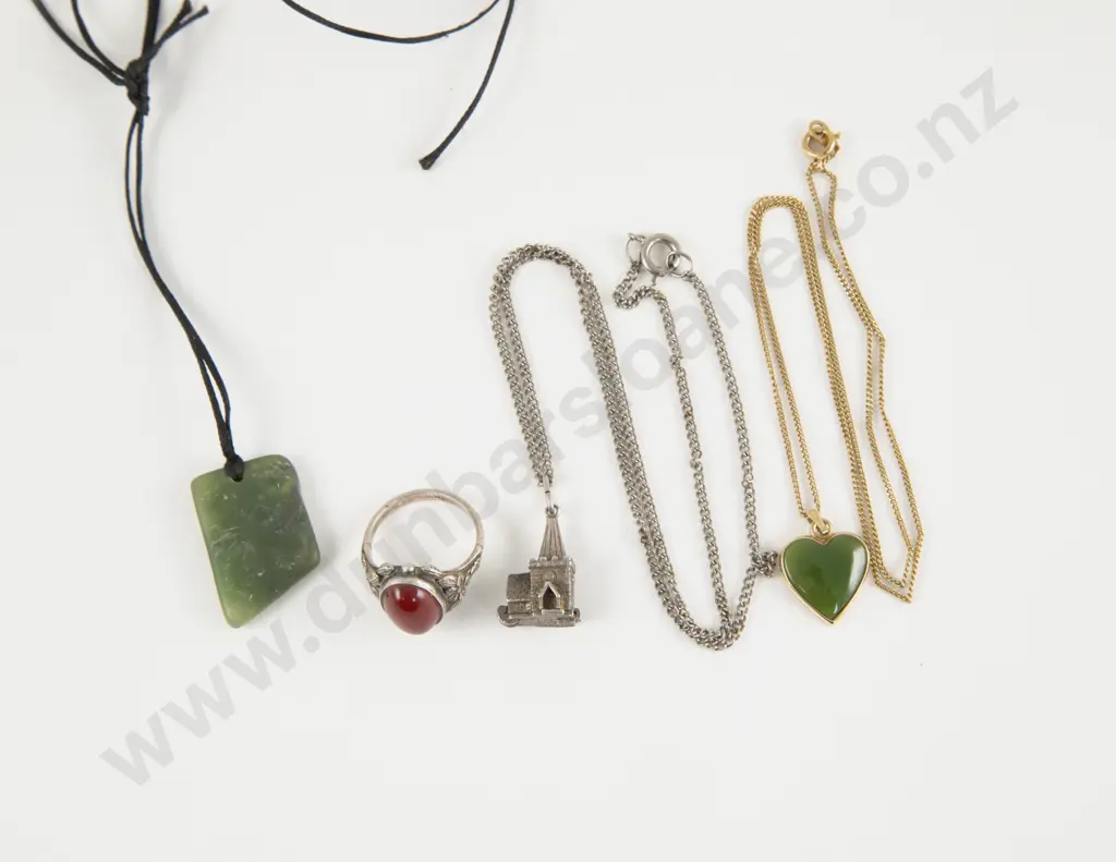 Two NZ Greenstone Pendants Image 1++