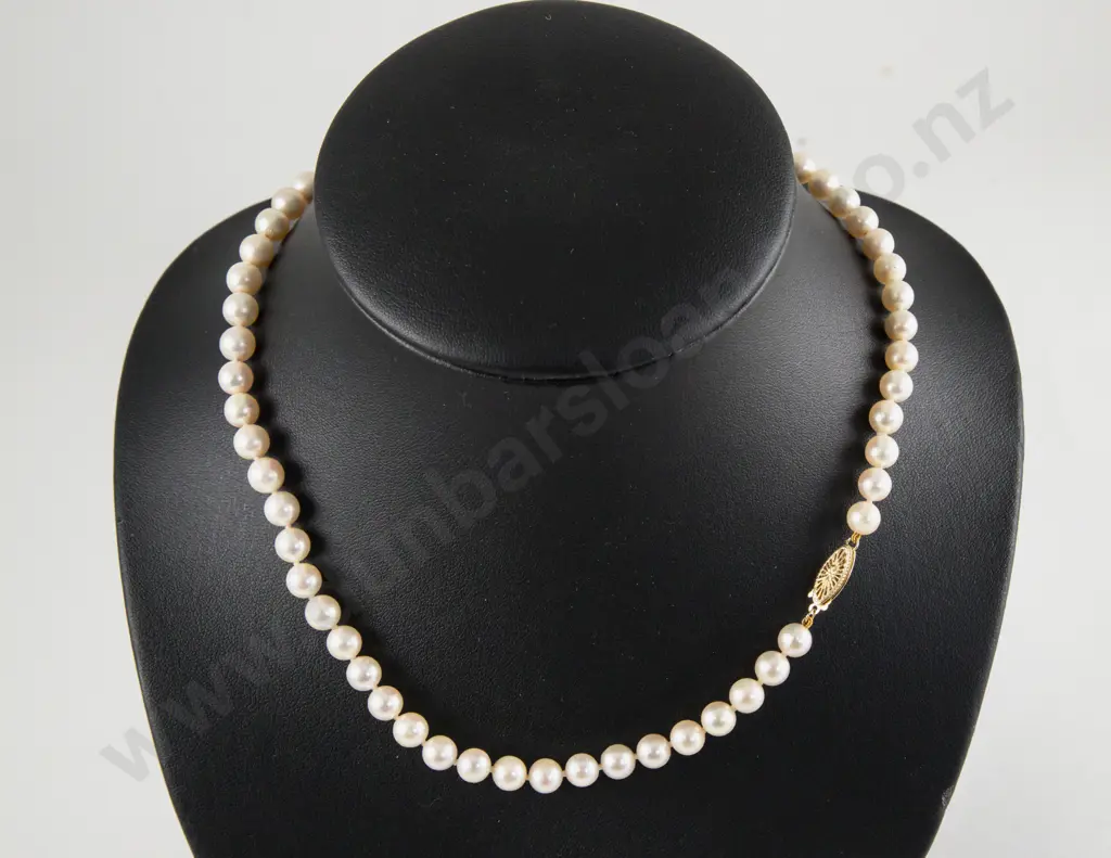 Single Strand Uniform Cultured Pearl Necklace Image 1++