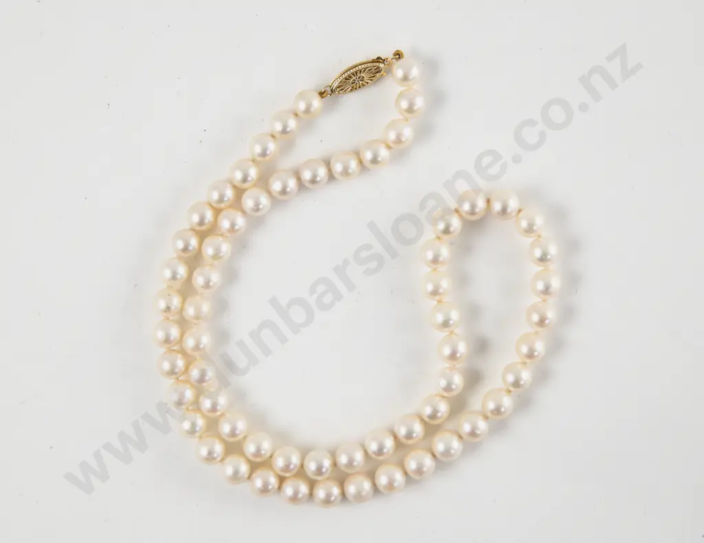 Single Strand Uniform Cultured Pearl Necklace Image 1++