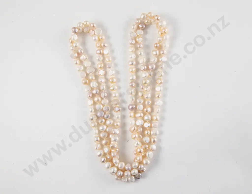 Single Strand Fresh Water Pearl Opera Length Necklace Image 1++