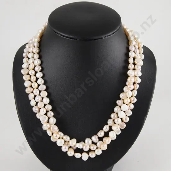 Single Strand Fresh Water Pearl Opera Length Necklace