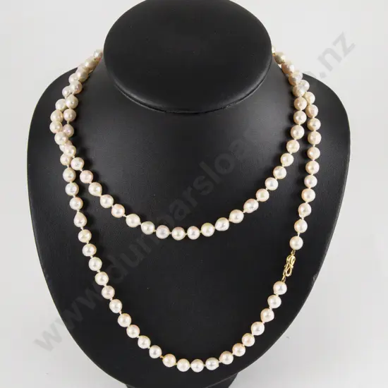 Single Strand Fresh Water Pearl Opera Length Necklace