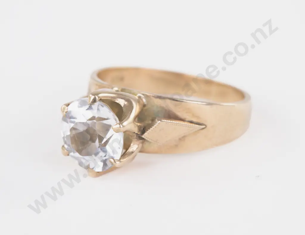 9ct Single White Spinel Ring Image 1++