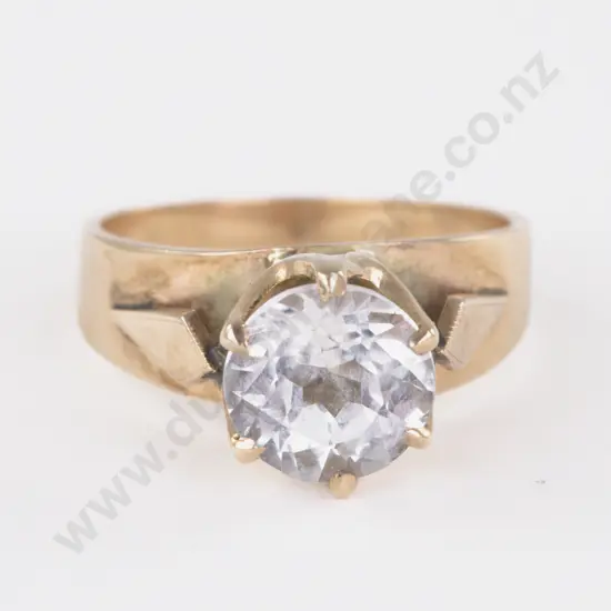 9ct Single White Spinel Ring