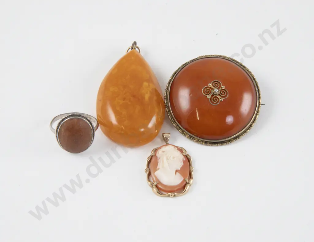 9ct Framed Classical Portrait Cameo Pendant Image 1++