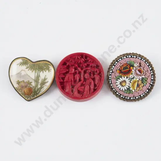 Vintage Italian Micro Mosaic Floral Brooch