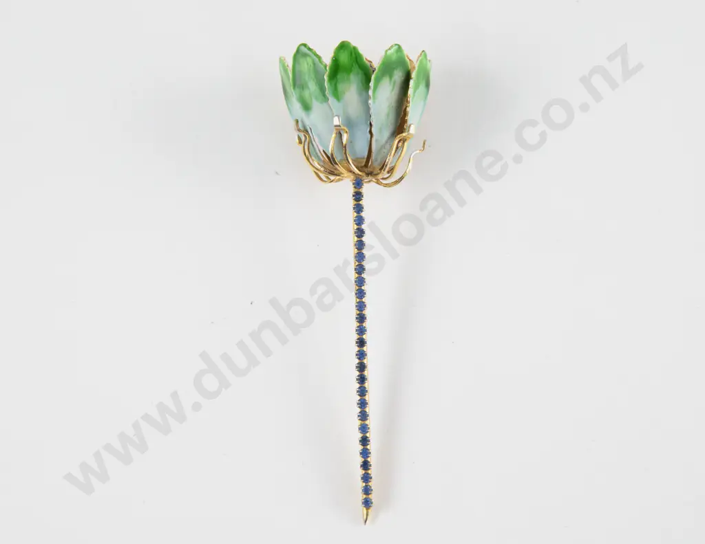 Vintage Hattie Carnegie Enamel Flower Pin Brooch Image 1++