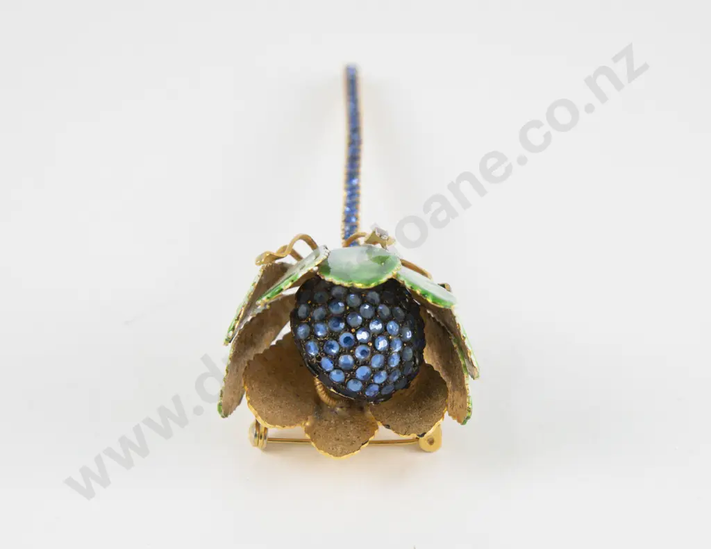 Vintage Hattie Carnegie Enamel Flower Pin Brooch Image 1++