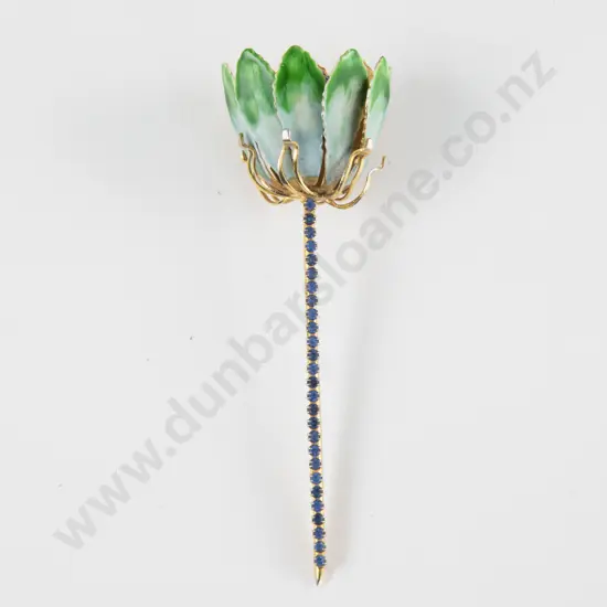 Vintage Hattie Carnegie Enamel Flower Pin Brooch