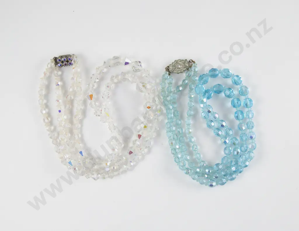 Two Double Strand Crystal Bead Necklaces Image 1++