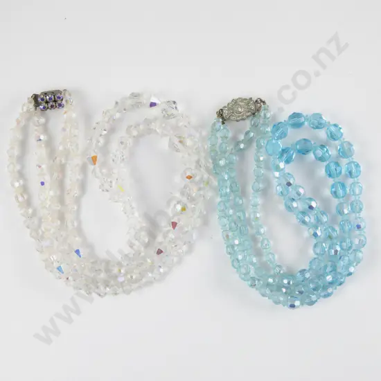 Two Double Strand Crystal Bead Necklaces