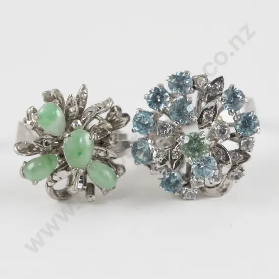 Two Rhodium Plated Dress Rings