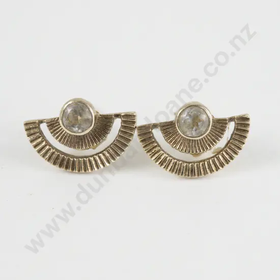 Zoe and Morgan Gold Plated Zircon Golden Hour Stud Earrings