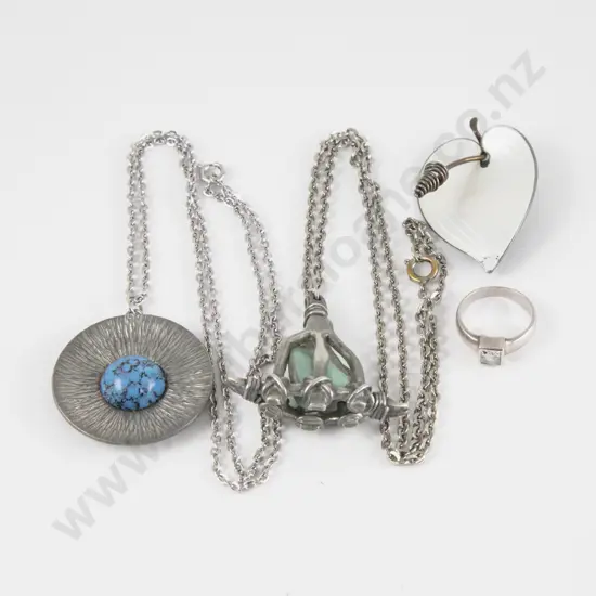 Two Jorgen Jensen Pewter Necklaces