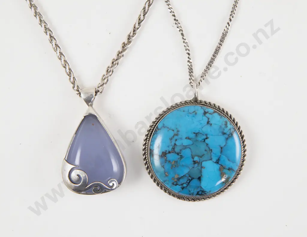S/S Single Purple Chalcedony Pendant Image 1++