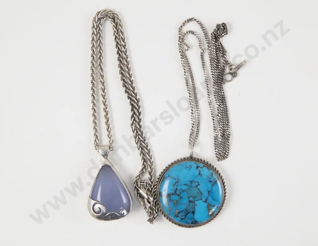 S/S Single Purple Chalcedony Pendant Image 1++