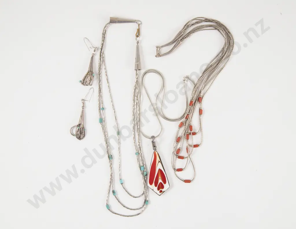 Three S/S Necklaces and Pair Earrings Image 1++