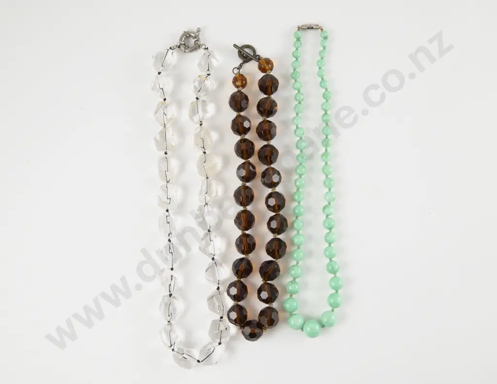 Two Single Strand Crystal Necklaces Image 1++