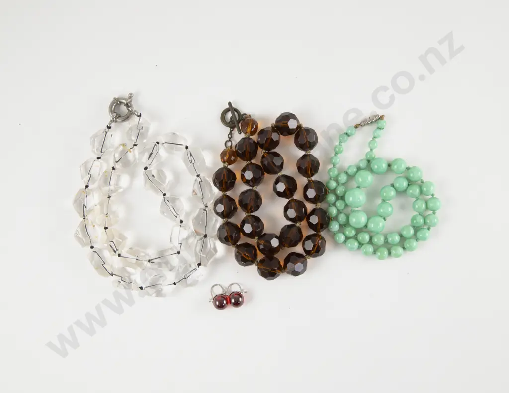 Two Single Strand Crystal Necklaces Image 1++