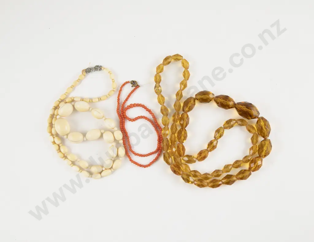 Vintage Graduated Citrine Crystal Faceted Beaded Necklace Image 1++