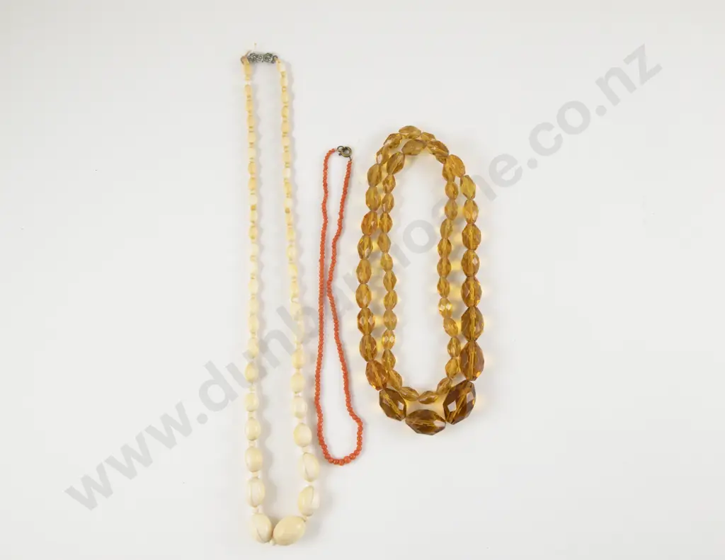 Vintage Graduated Citrine Crystal Faceted Beaded Necklace Image 1++
