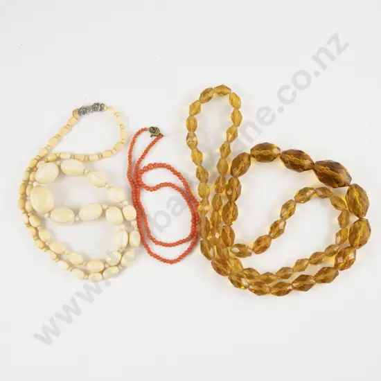 Vintage Graduated Citrine Crystal Faceted Beaded Necklace