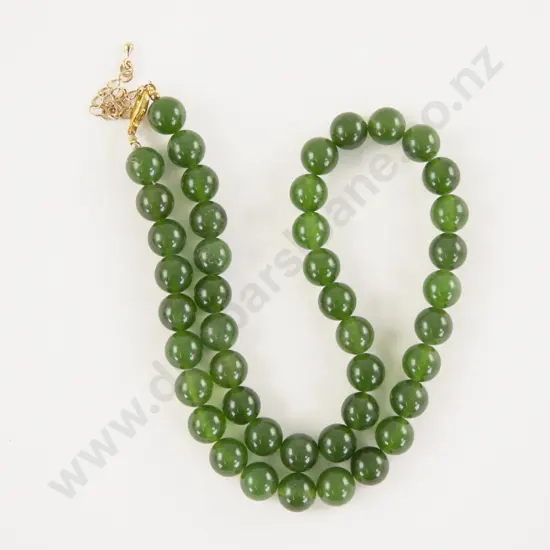 Single Strand Uniform Jade Bead Necklace