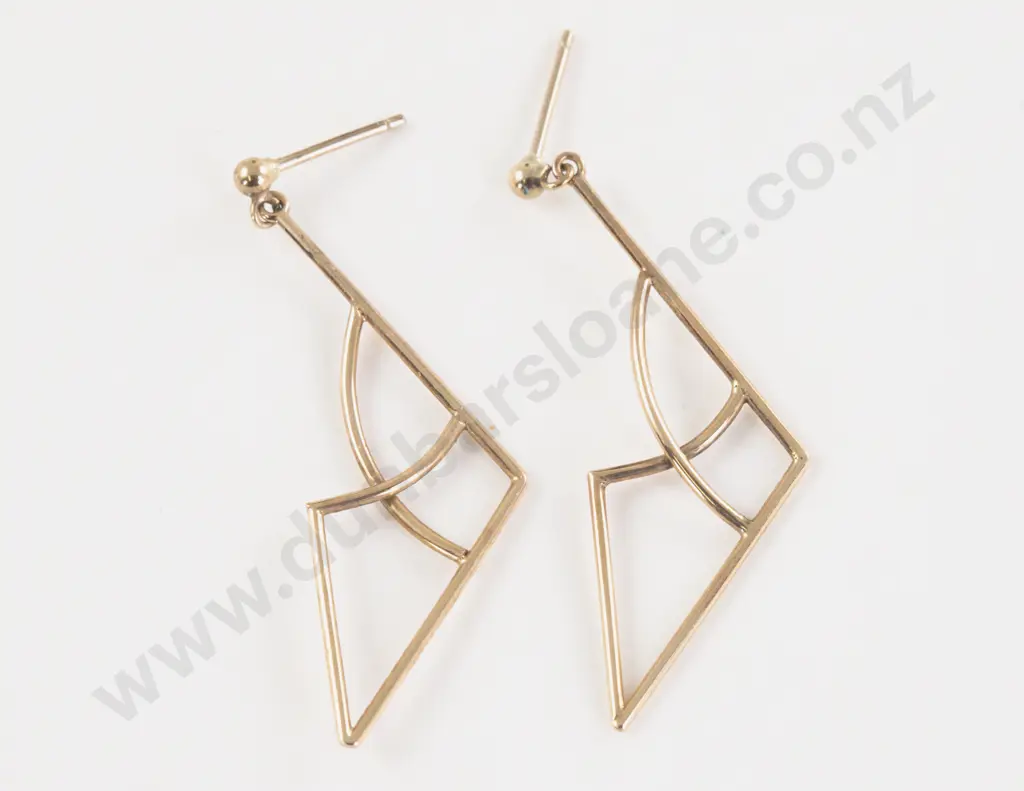 Pair 9ct Pendant Drop Earrings Image 1++