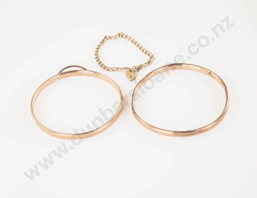 Two 9ct on Sterling Silver Bangles Image 1++