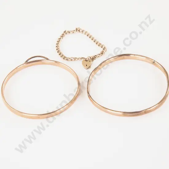 Two 9ct on Sterling Silver Bangles