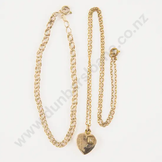9ct Single Diamond Heart Locket Pendant
