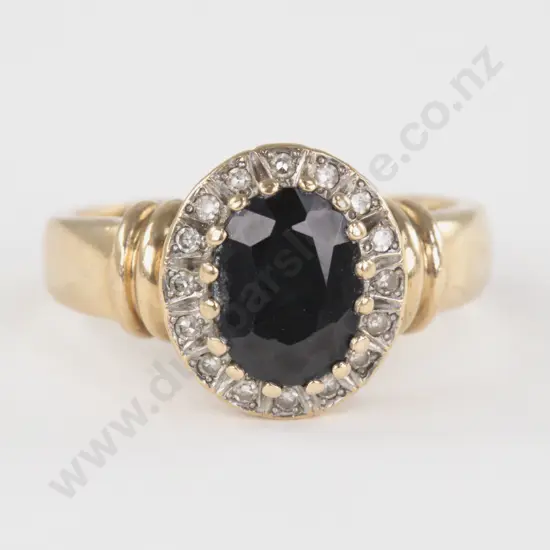 9ct 17Stone Sapphire and Diamond Cluster Ring