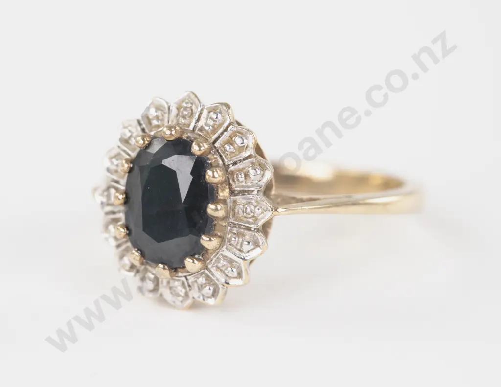 9ct Single Sapphire Ring Image 1++