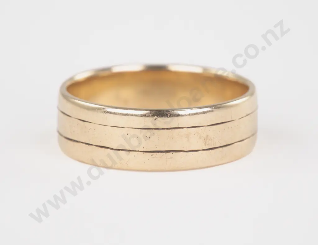 9ct Wide Wedding Band Image 1++