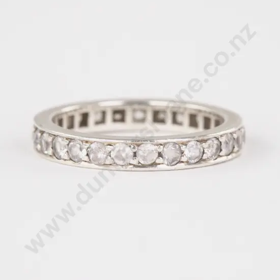 9ct White Gold 27Stone Diamond Paste Band Ring